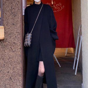 Cashmere & Wool Dark Blue Navy Oversied Coat SIZE S